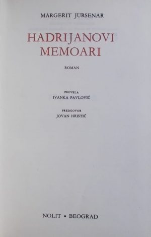 Jursenar: Hadrijanovi memoari