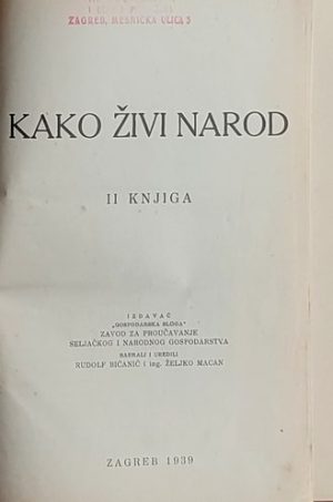 Bićanić: Kako živi narod: II. knjiga