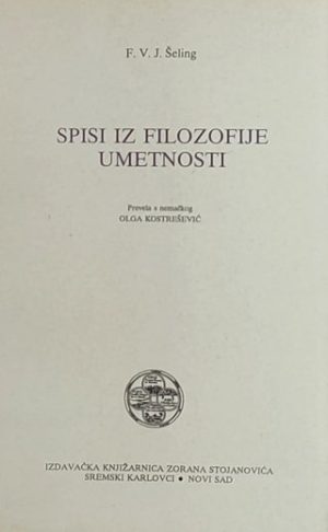 Šeling: Spisi iz filozofije umetnosti