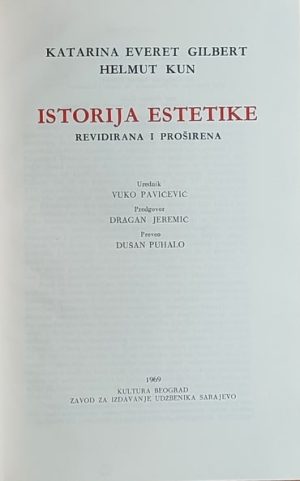 Gilbert Kun: Istorija estetike