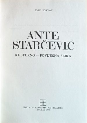 Horvat: Ante Starčević: kulturno-povijesna slika